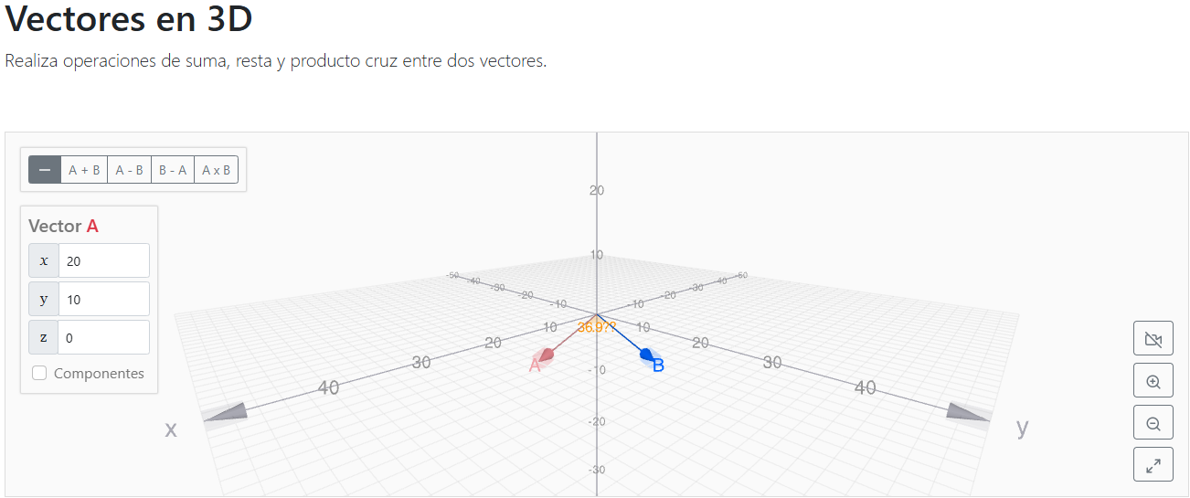 Captura Simulación Vectores en 3D