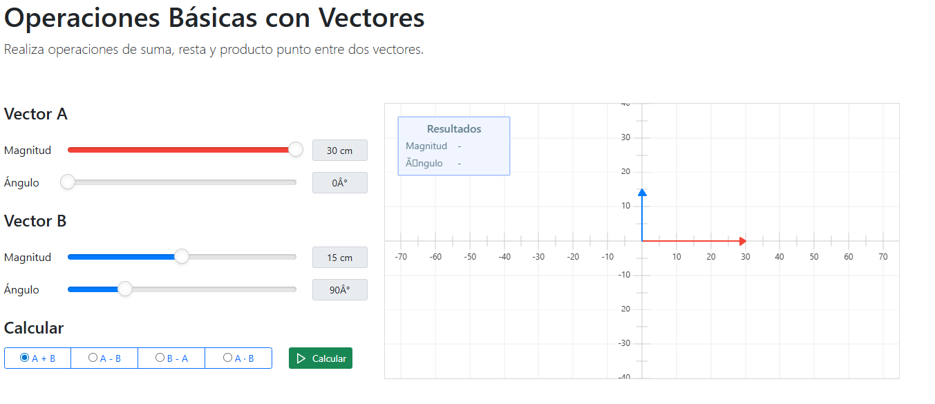 Captura Simulación Operaciones Básicas con Vectores